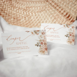 Boho Pampas Grass Baby Dusche Windeln Raffel Ticke Begleitkarte