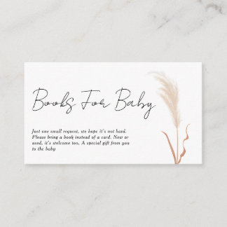 Boho Pampas Grass Baby Shower Book Request Begleitkarte