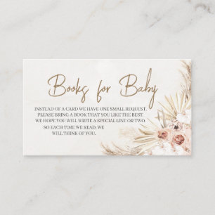Boho Pampas Grass Baby Shower Books for Baby Begleitkarte