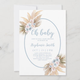 Boho Pampas Grass Baby Shower Boy Einladung