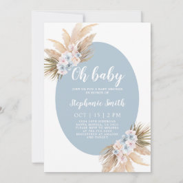 Boho Pampas Grass Baby Shower Boy Einladung