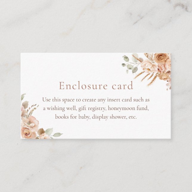 Boho Pampas Grass Babydusche Umschließkarte Begleitkarte (Vorderseite)