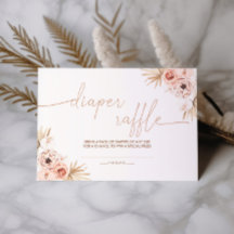 Boho Pampas Grass Babydusche Windelwaschkarte