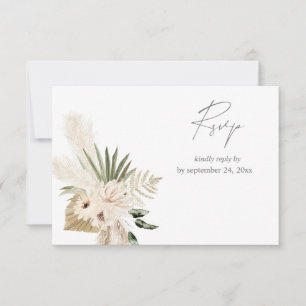Boho Pampas Grass & Beige Floral mit Essen UAWG Ca RSVP Karte