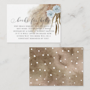 Boho Pampas Grass Blue Baby Showbuchanfrage Begleitkarte