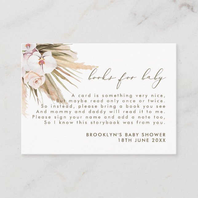 Boho Pampas Grass Books for Baby Insert (Vorderseite)