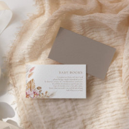 Boho Pampas Grass Books für Babydusche | Begleitkarte