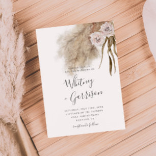 Boho Pampas Grass Botanische Hochzeit Einladung