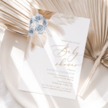 Boho Pampas Grass Boy Baby Shower Einladung