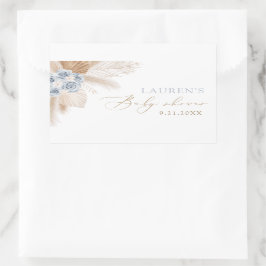 Boho Pampas Grass Boy Baby Shower Rechteckiger Aufkleber