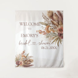 Boho Pampas Grass Brautparty Hintergrund Tapestati Wandteppich