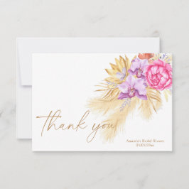 Boho pampas grass - Brautparty vielen Dank Dankeskarte