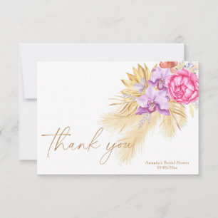 Boho pampas grass - Brautparty vielen Dank Dankeskarte