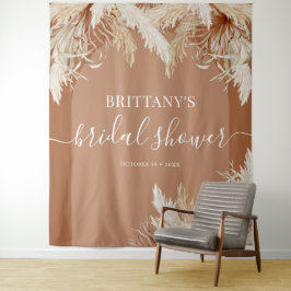 Boho Pampas Grass Brautparty Wandteppich