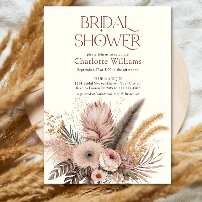 Boho Pampas Grass Bridal Dusche Einladung (Von Creator hochgeladen)