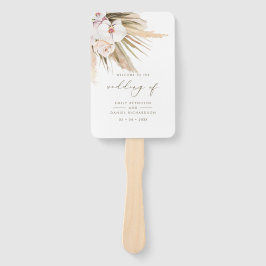 Boho Pampas Grass & Calligraphy Wedding Program Fächer