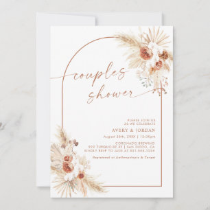 Boho Pampas Grass Couples Dusche Einladung