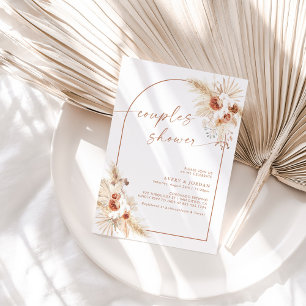 Boho Pampas Grass Couples Dusche Einladung