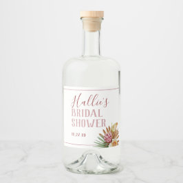 Boho Pampas Grass Custom Alkoholflaschenetikett
