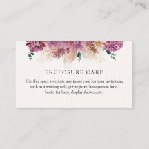 Boho Pampas Grass Custom Enclosure Card