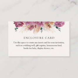 Boho Pampas Grass Custom Enclosure Card Begleitkarte