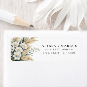 Boho Pampas Grass Daisies Couple Names