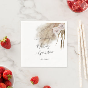 Boho Pampas Grass Desert Wedding Serviette