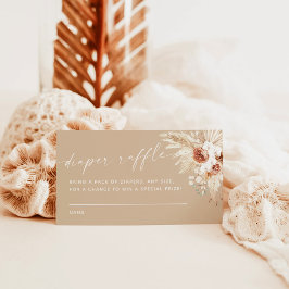 Boho Pampas Grass Diaper Raffekarte Begleitkarte