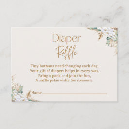 Boho Pampas Grass Diaper Raffle Card | Neutrals Begleitkarte