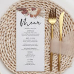 Boho Pampas Grass Earthy Wedding Menus Menükarte<br><div class="desc">Boho Pampas Grass Earthy Wedding Menus Hochzeitsmenüs,  rustikales Hochzeitsmenü,  florales Wedidningmenü,  Menü Hochzeitstisch</div>