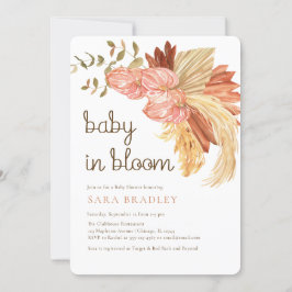 Boho pampas grass eucalyptus anthurium Baby Shower Einladung