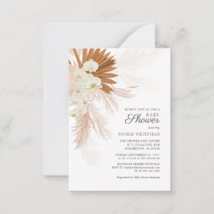 Boho Pampas Grass Floral Baby Dusche Einladung
