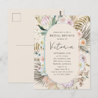Boho Pampas Grass Florals Bridal Brunch Einladung