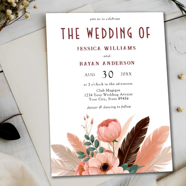 Boho Pampas Grass Foto Shoot Wedding Einladung (Von Creator hochgeladen)