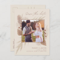 Boho Pampas Grass Foto Wedding Save the Date