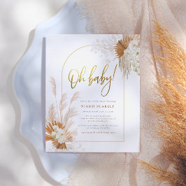 Boho Pampas Grass Gold Girl Baby Dusche