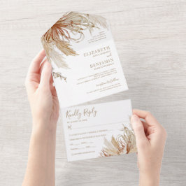 Boho Pampas Grass Hochzeit in einer Einladung