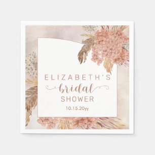 Boho Pampas Grass   Hydrangeas-Brautparty Serviette