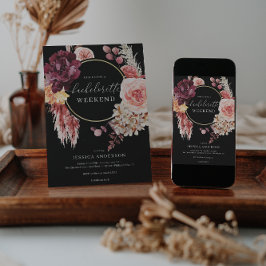 Boho Pampas Grass Junggeselinnen-Abschied Intraera Einladung