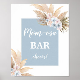 Boho Pampas Grass Mimosa Bar Boy-Zeichen Poster