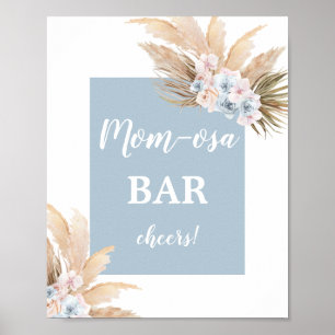 Boho Pampas Grass Mimosa Bar Boy-Zeichen Poster
