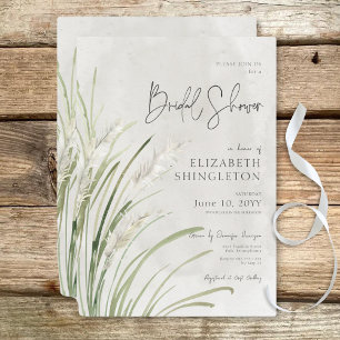 Boho Pampas Grass Minimal Brautparty Einladung