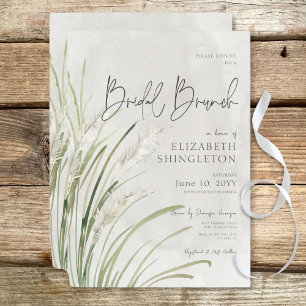 Boho Pampas Grass Minimal Bridal Brunch Einladung