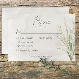 Boho Pampas Grass Minimal Modern Response Card RSVP Karte