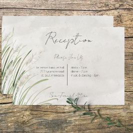 Boho Pampas Grass Minimal Moderne Empfang Card Begleitkarte