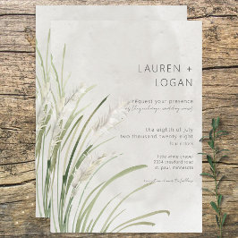 Boho Pampas Grass Minimal Moderne Hochzeit Einladu Einladung