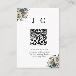 Boho Pampas Grass Minimalist QR Code Enclosure Begleitkarte