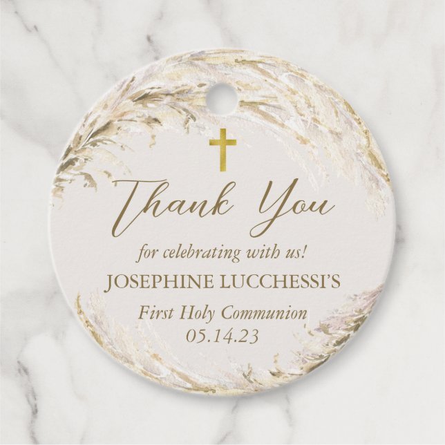 Boho Pampas Grass Moderne Kommune Geschenkanhänger (Vorderseite)