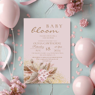 Boho Pampas Grass Neutral Blume Baby Girl Shower Einladung