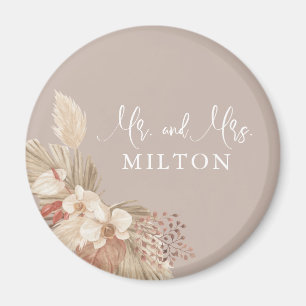 Boho Pampas Grass Neutrals Hochzeit Magnet